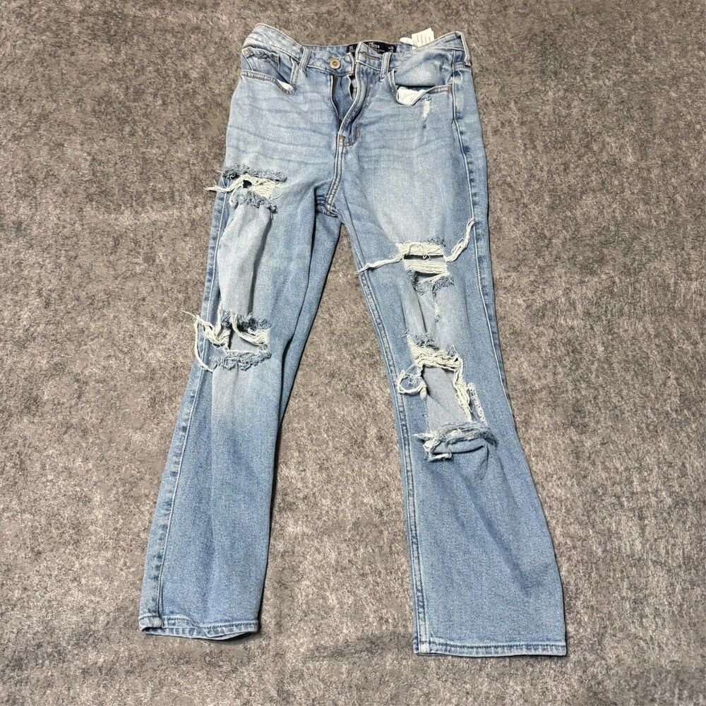 Hollister Womens Jeans Size 3S 26W 25L Ripped Ultra High-Rise Vintage Straight